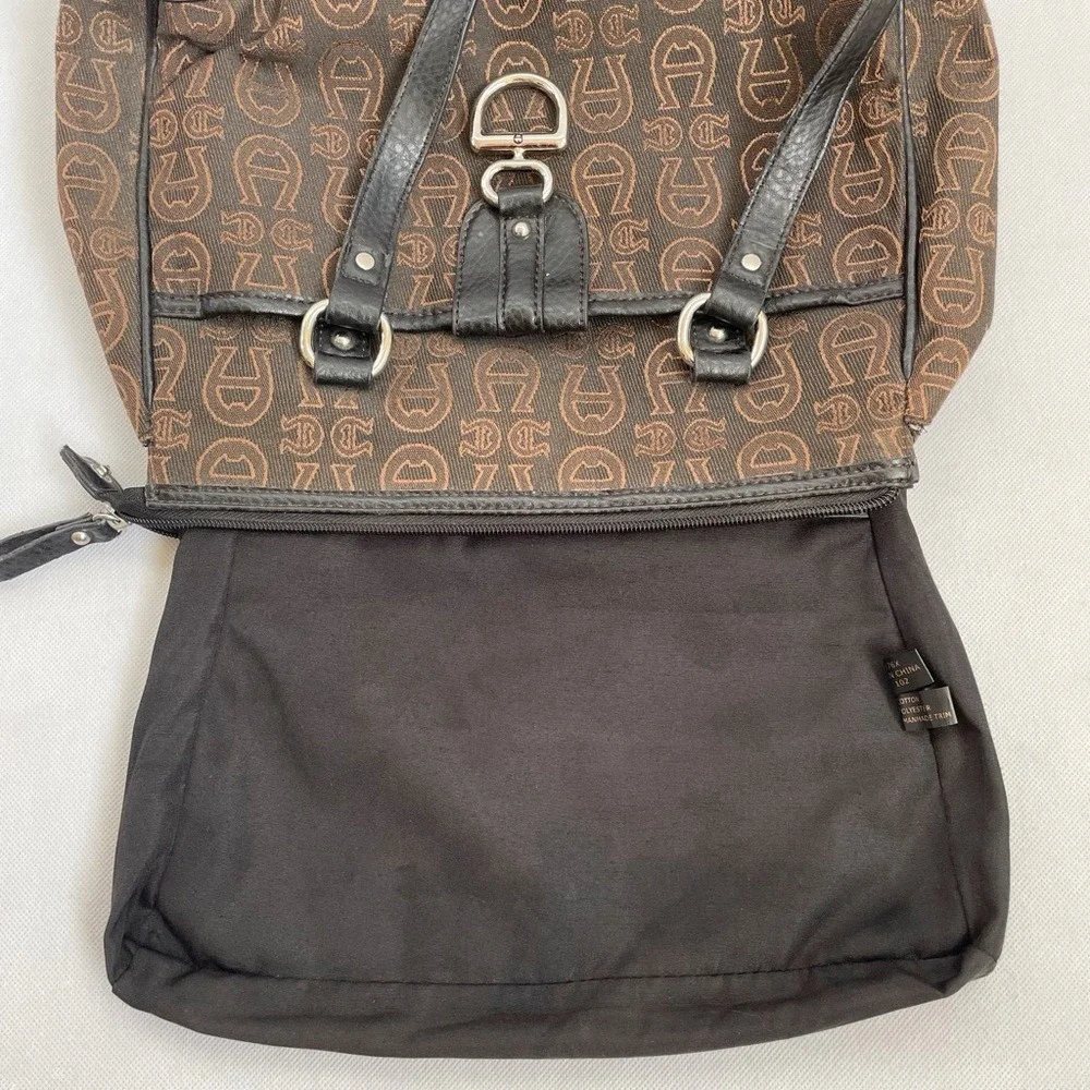 Etienne Aigner Vintage Y2K Western Horseshoe Print Structured Satchel Bag